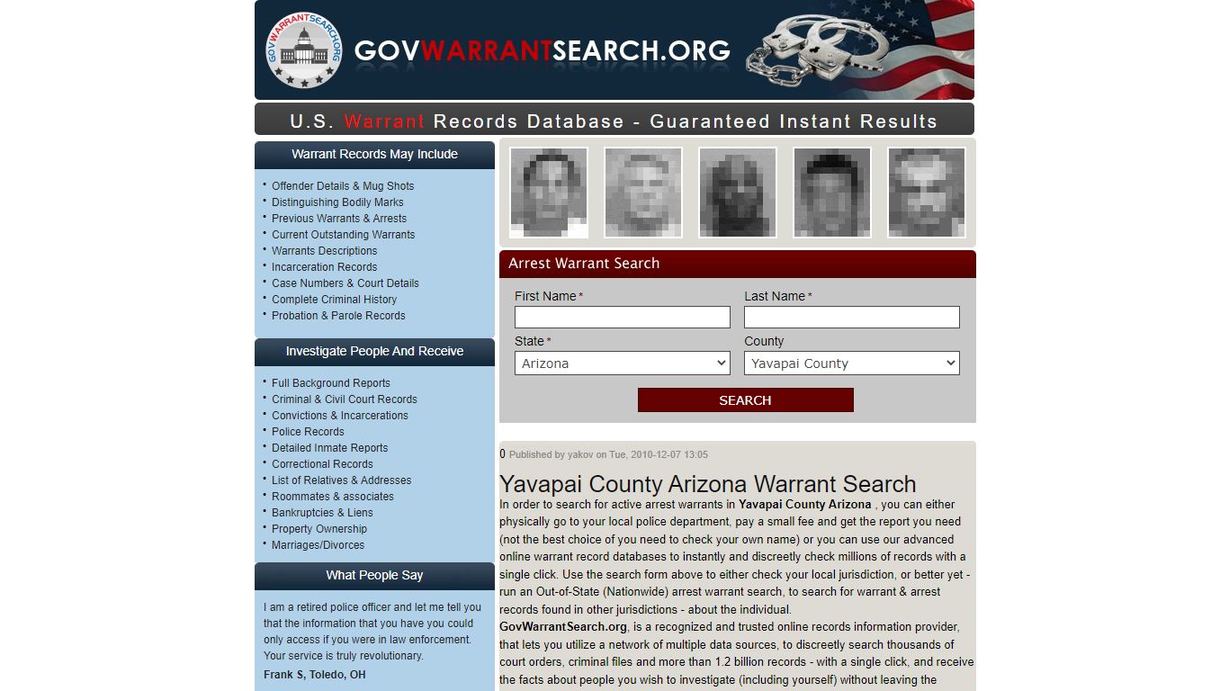 Yavapai County Arizona | Warrant Search
